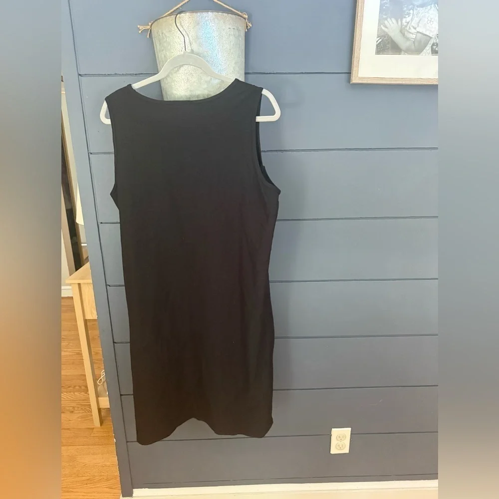 Eileen fisher sleeveless black spandex blend dress xl